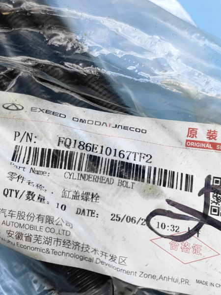 Болт ГБЦ Chery Tiggo 8 Pro Omoda С5 Exeed LX FQ186E10167TF2