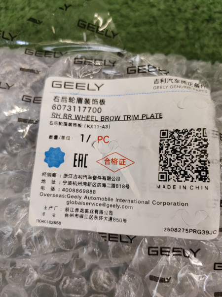 Расширитель арки крыла Geely Monjaro 6073117700