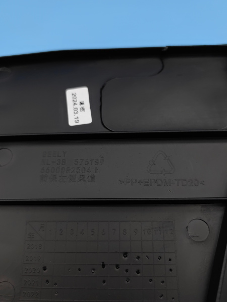 Дефлектор переднего бампера левый Geely Atlas Pro 6010093500